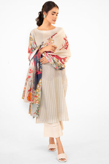 Alkaram FW-34-22-Cream Winter Collection 2022 Online Shopping